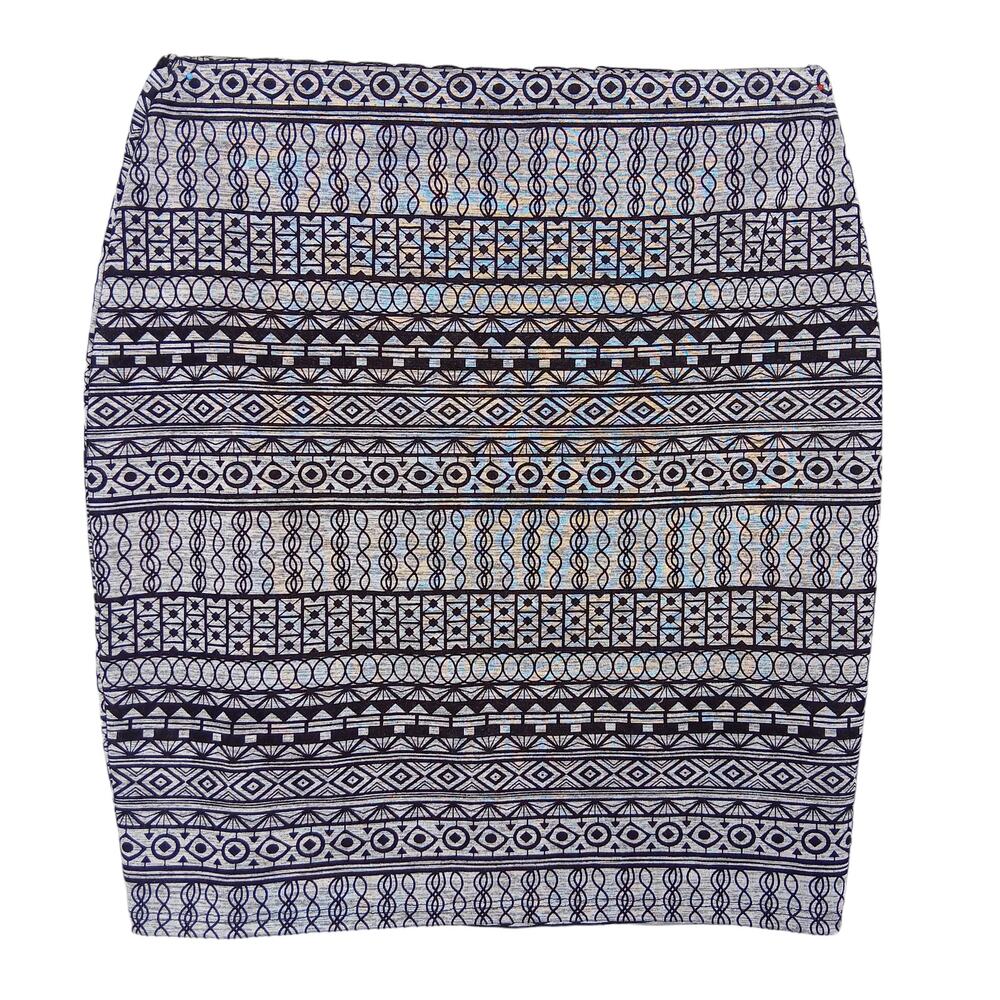 Joe B by Joe Benbasset Tube Skirt Size Medium Black and Gray Geometric Print